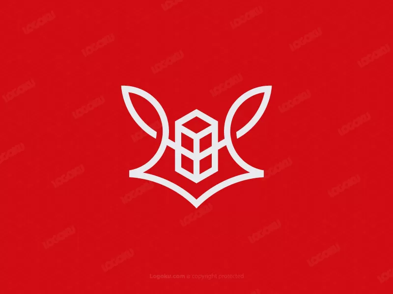 Logo Minimaliste Renard Et Cube