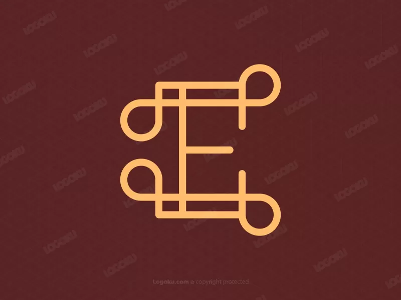 Lettre E Ligne Luxe Logo Moderne