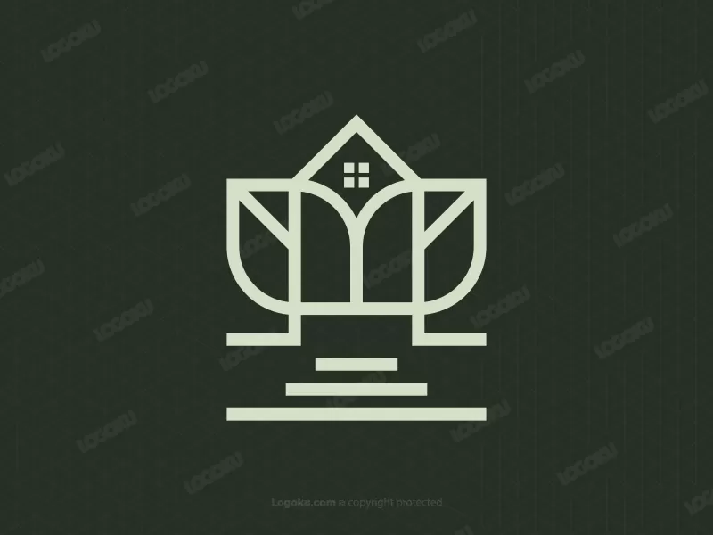 Accueil Feuille Logo Minimaliste