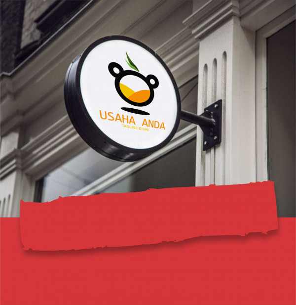 Logo  Bulatan Dan Orange Dengan Daun