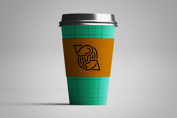 Grano de café y taza Logo