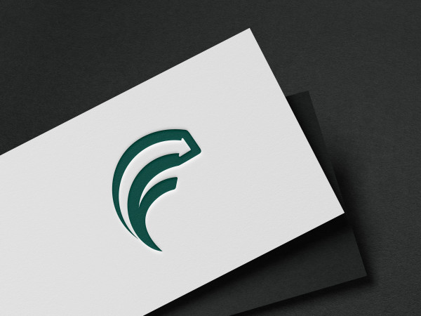 Logotipo Letra F y logotipo de icono de reenvío