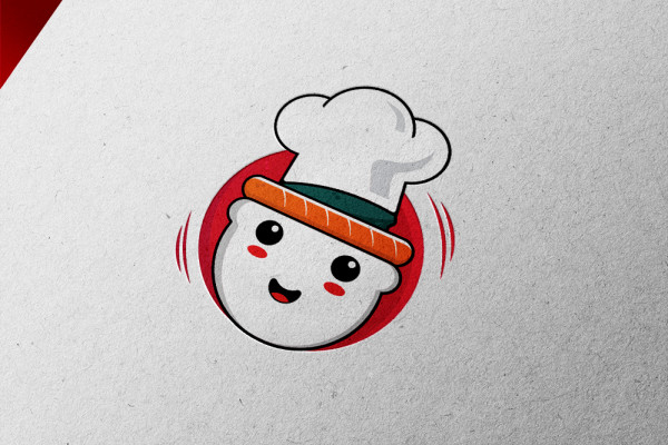 Logotipo de chef de sushi