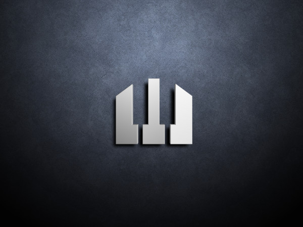 W البيانو أو W الموسيقى حرف واحد فقط  شعار