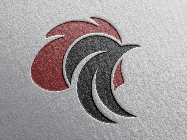 Logo tête de poulet minimaliste