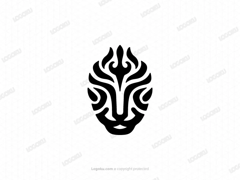 Un Logo Iconico Ed Elegante Con Il Volto Di Un Leone