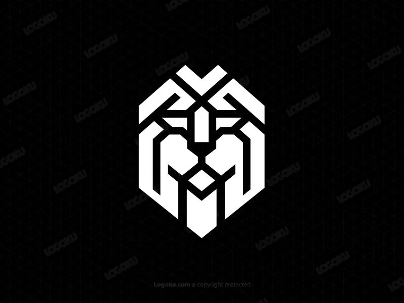 Testa Di Leone Logo Geometrico Moderno