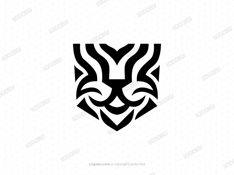 Un Logo Robusto E Iconico Con La Faccia Di Una Tigre