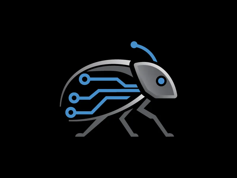 Un Logo Bug Tech Pulito E Moderno