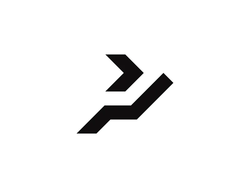 Dynamisches Pfeil-p-buchstaben-markenlogo