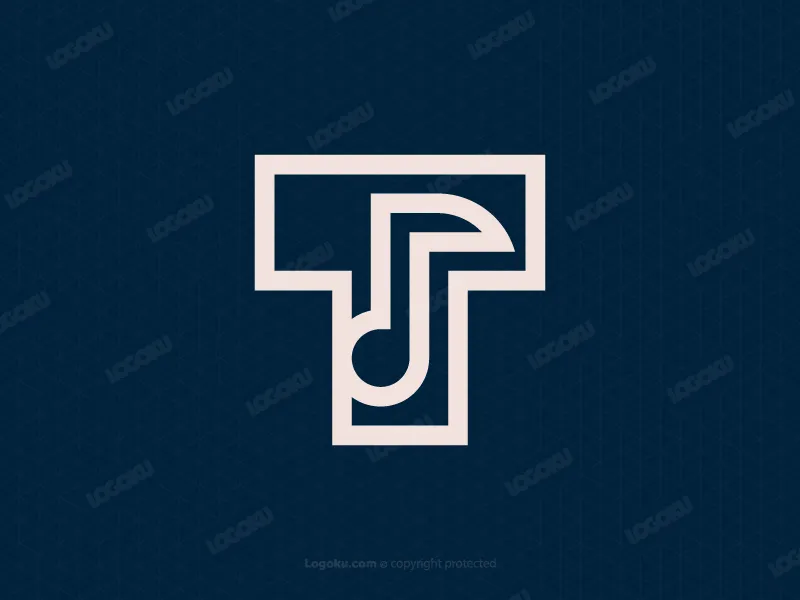 Musikbuchstabe T Mark Logo