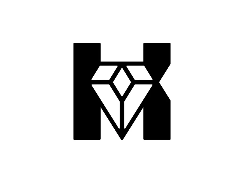 Buchstabe K Diamant-monogramm-logo