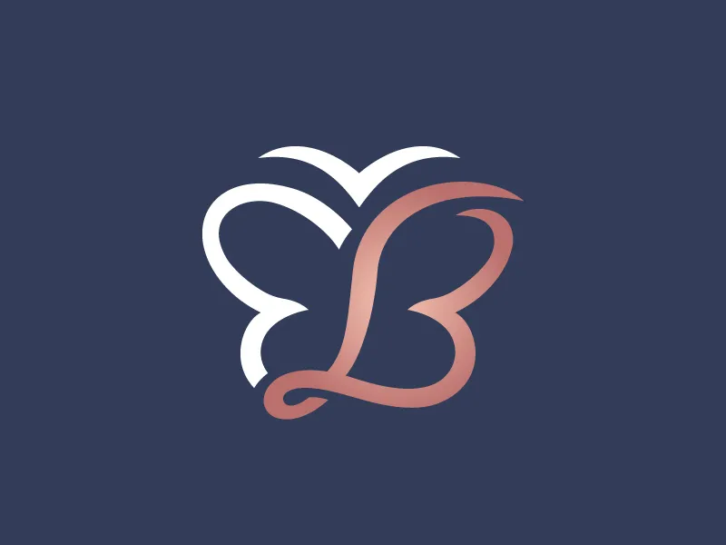 Bellissimo Logo A Forma Di Farfalla Con La Lettera B