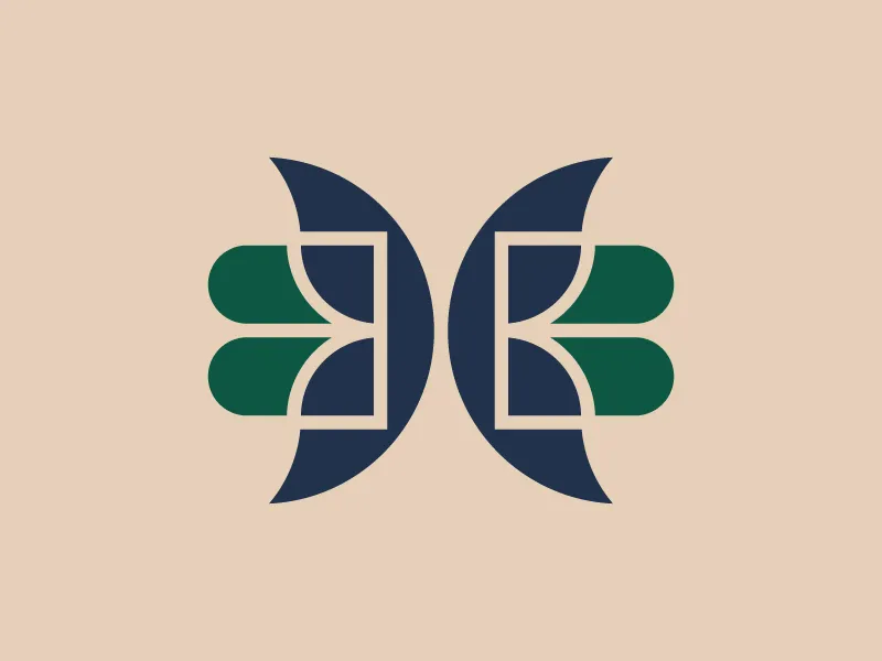 Modernes Schmetterlings-b-buchstaben-logo