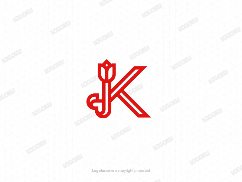 Logo Mit Dem Buchstaben K Und Der Liebesblume