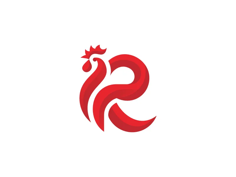 Logo Mit Dem Buchstaben R Und Dem Hahn