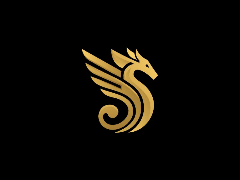 Elegantes Drachenlogo