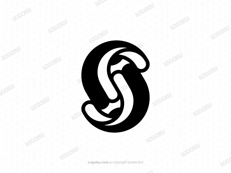 Buchstabe S Bleistift Monogramm Dynamisches Linienlogo