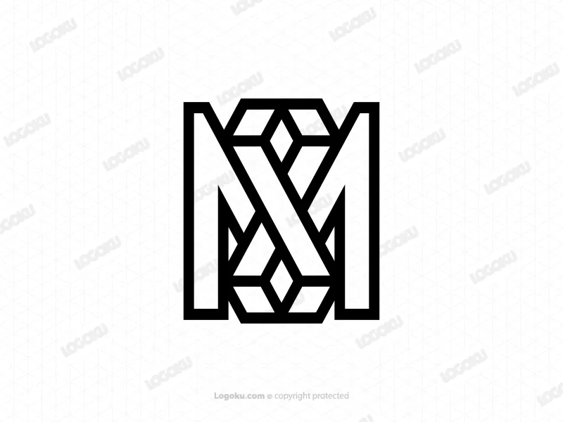 Buchstabe M Diamant-edelstein-monogramm-logo
