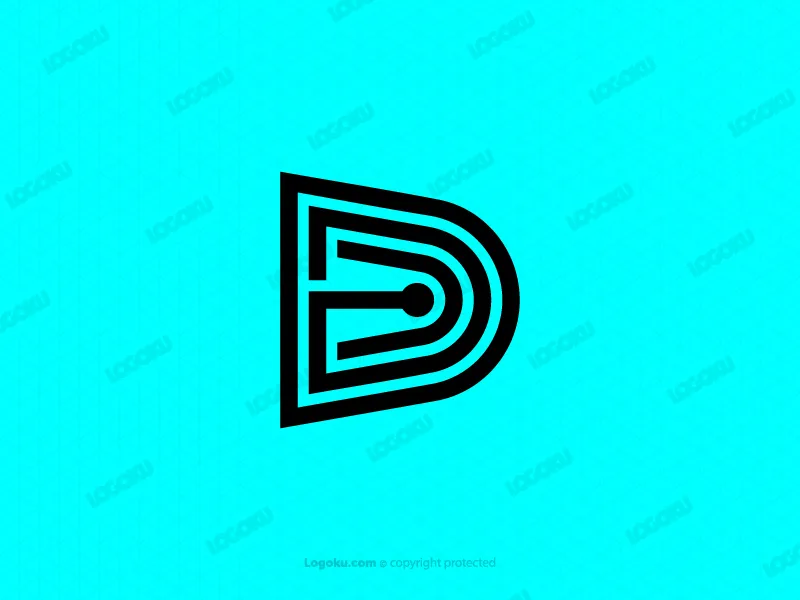 Minimalistisches Technologie-logo Mit Dem Buchstaben D