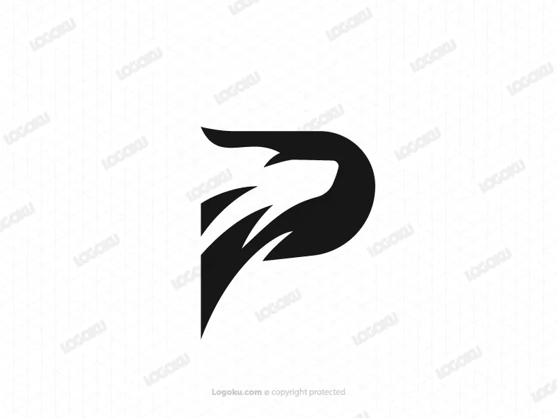 Wolf-logo Mit Buchstabe P