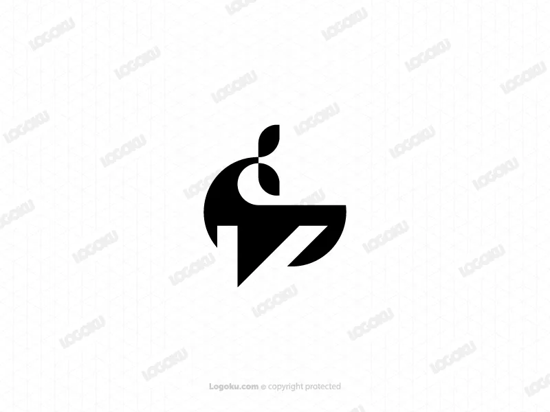 شعار الحوت البسيط على شكل حرف V