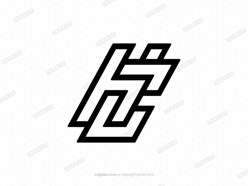 Logo Mit überlappenden Linien Und Buchstaben Ch, Initial Hc