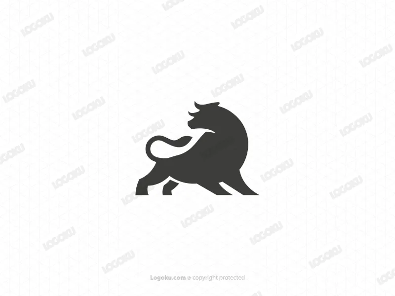 Un Logo Con La Silhouette Di Un Toro Potente, Audace E Dinamico.