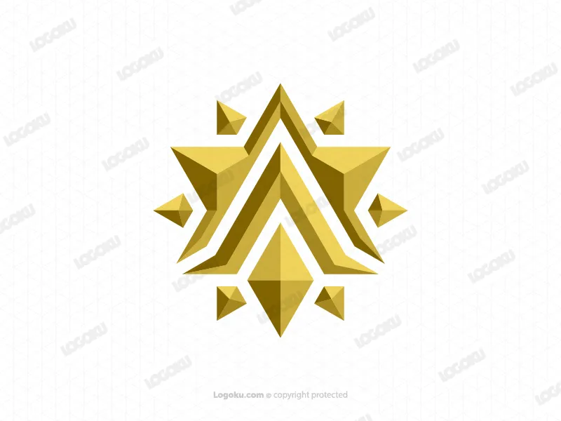 Polygonales Logo Mit Dem Buchstaben A Und Stern