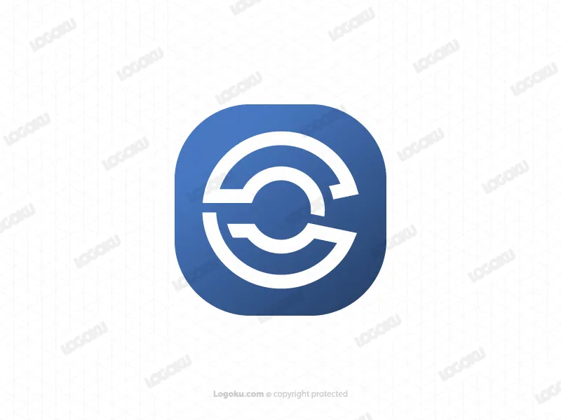 شعار تقني حديث على شكل حرف C