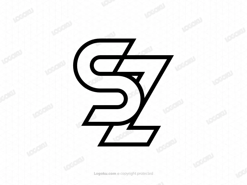 شعار أحادي الخط يبدأ بحرفي Sz و Zs