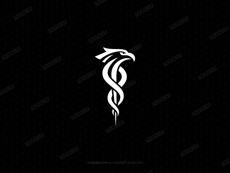 Medizinisches Logo Mit Adler-Äskulapstab