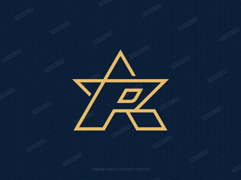 Leuchtendes Goldenes Stern-logo Mit Dem Buchstaben P