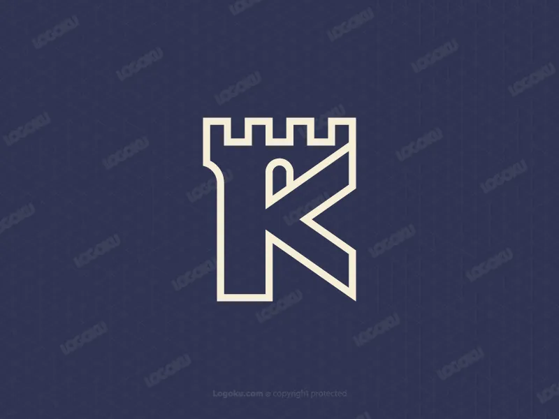 Einfaches Castle-logo Mit Dem Buchstaben K