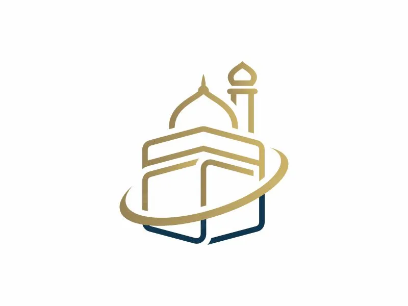 Abstraktes Kaaba-linienkunst-logo