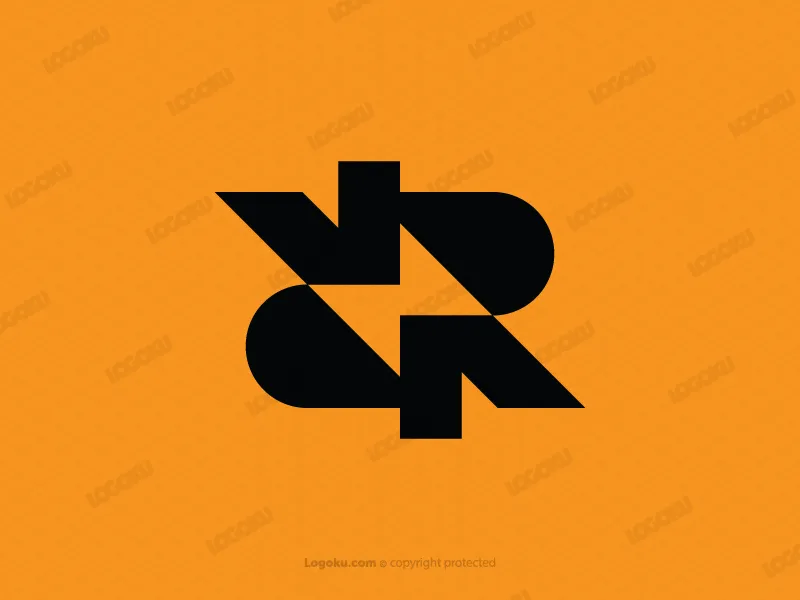 Buchstabe Rr Donner Ambigramm Logo