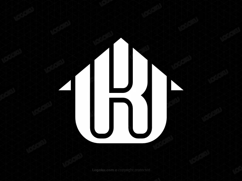 Buchstabe Kw Initial Wk Haus Moderne Linie Monogramm Logo