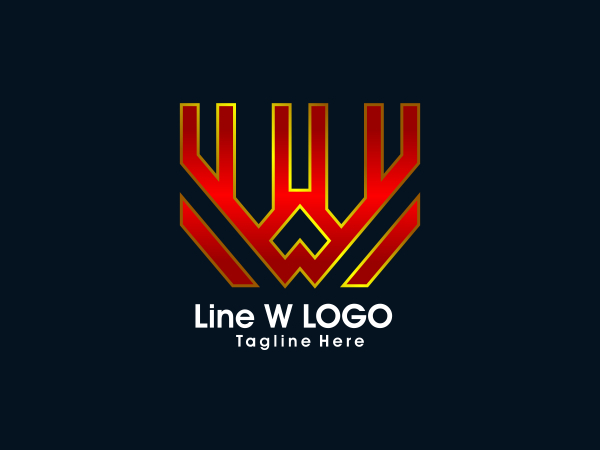 Line W Letter Logos