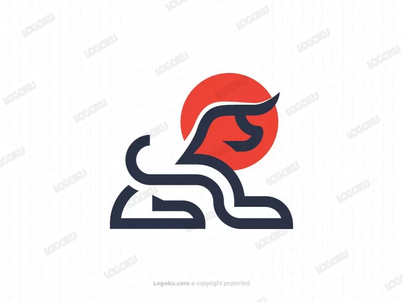 Logo Garis Banteng Abstrak